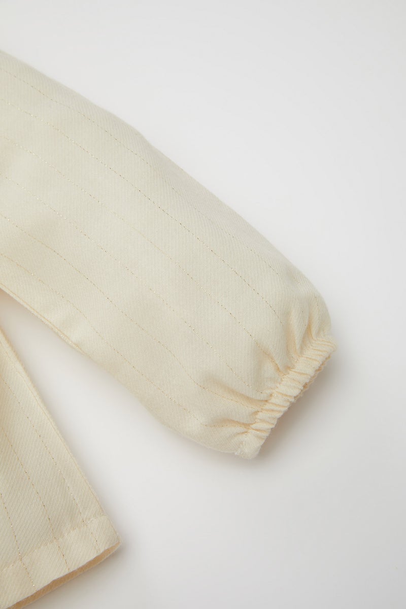 DeFacto Beige BabyGirl Baby Girl Crew Neck Twill Long Sleeve Shirt Casual - Image 4